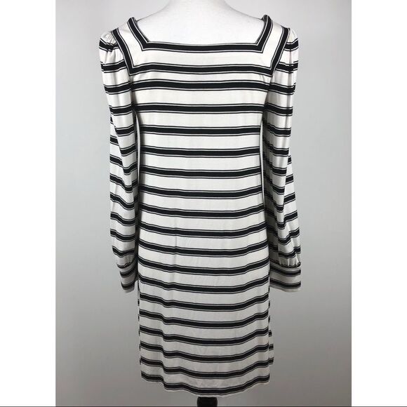 LOFT Striped Square Neck Dress, XS - Picture 4 of 8